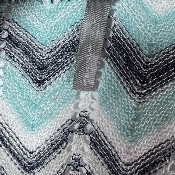 Vanity Chevron Fringe Hem Open Knit Cardigan – Size L Boho - Picture 6 of 8